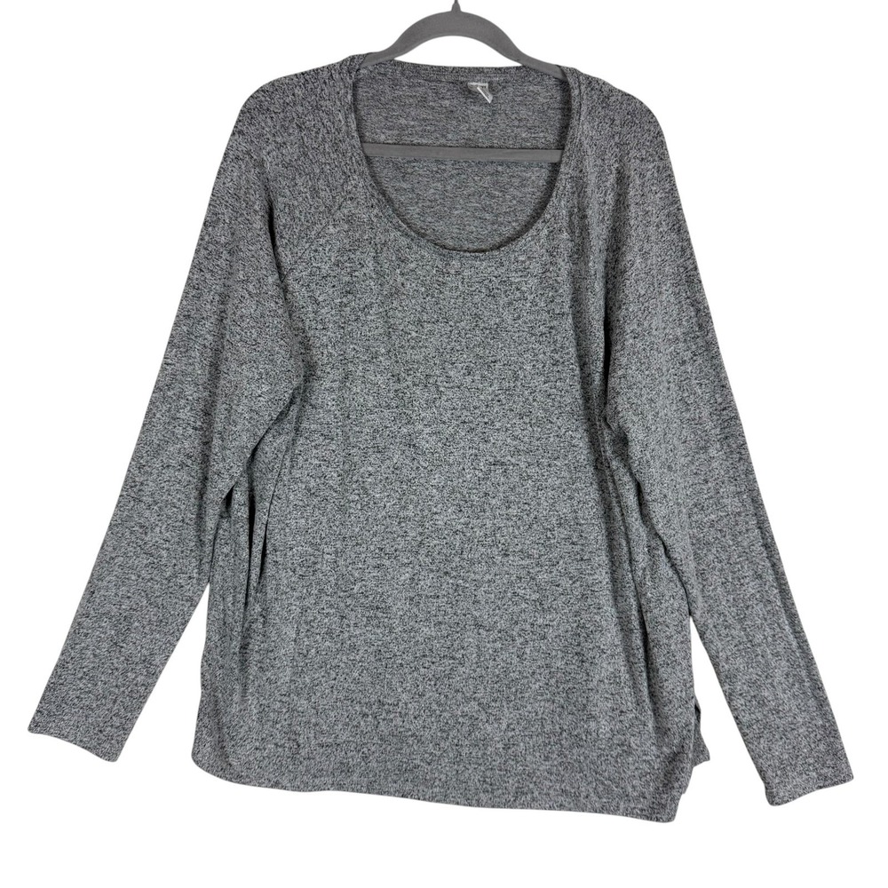 Old Navy Top Womens XL Grey Luxe Long Sleeve Scoop Neck Soft T Shirt Casual